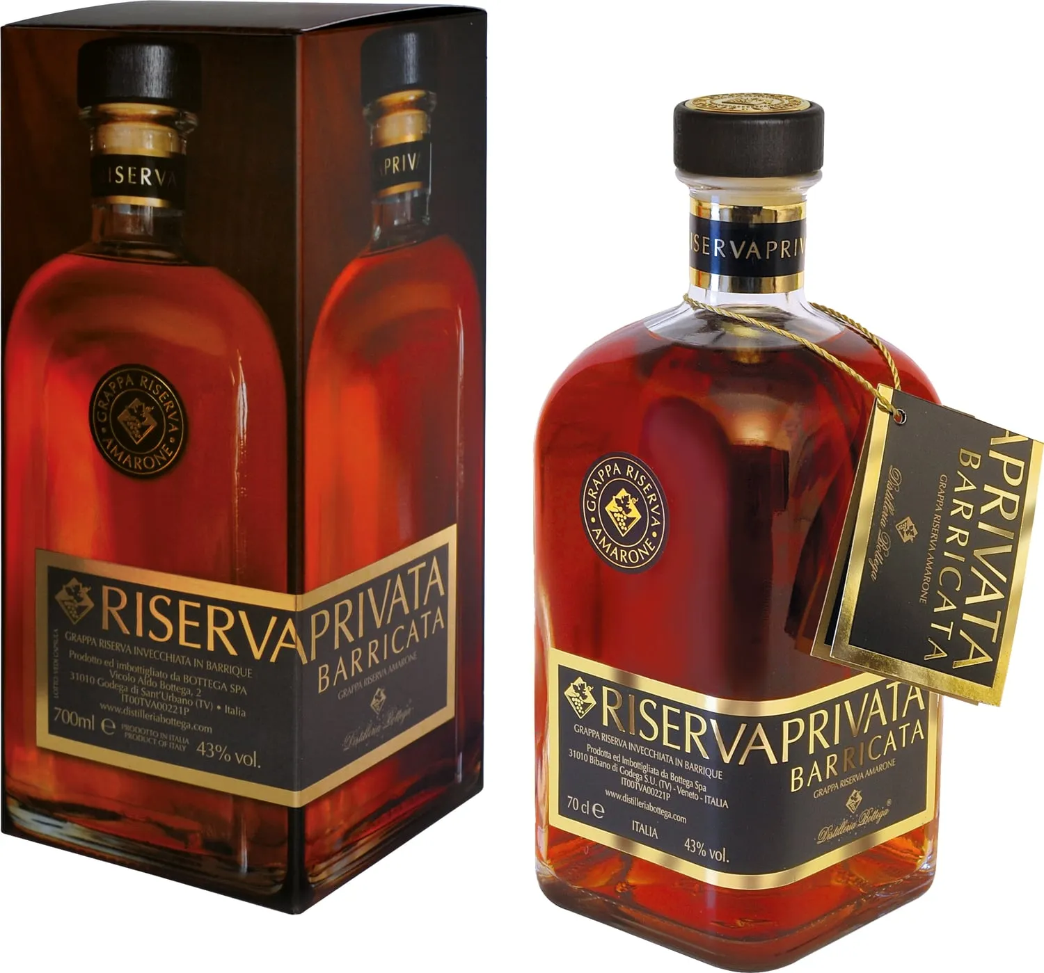 Bottega GRAPPA RISERVA Privata Barricata 43% Bottega GRAPPA RISERVA Privata Barricata 43%
