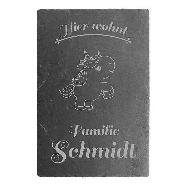 Schild "Hier wohnt..." mit Namen und Einhorn 30 x 20 cm Schild "Hier wohnt..." mit Namen und Einhorn 30 x 20 cm
