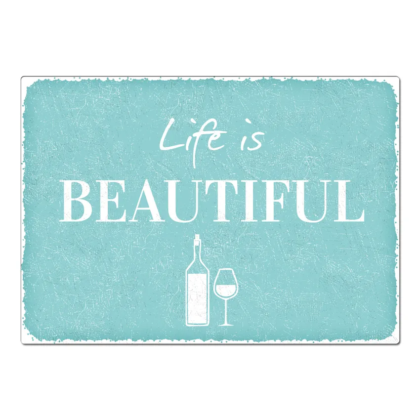 Retroschild mit Wunschtext A4 pastelltürkis Retroschild mit Wunschtext A4 pastelltürkis