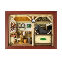 3D-Holzbild Pferdestall 3D-Holzbild Pferdestall