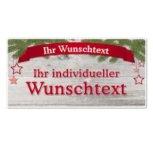 Hüttendeko-Schild mit Wunschtext und Banderole - 300 x 150mm Hüttendeko-Schild mit Wunschtext und Banderole - 300 x 150mm