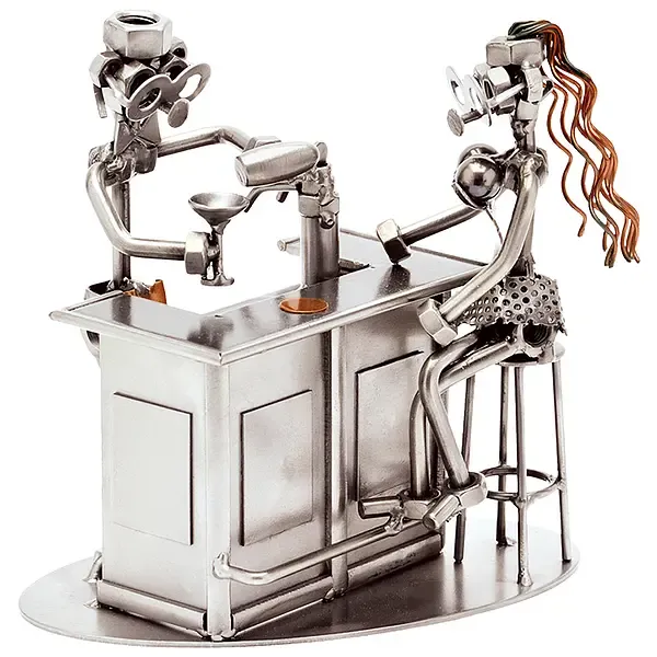 Schraubenmännchen Wirt und Gast an der Bar Schraubenmännchen Wirt und Gast an der Bar