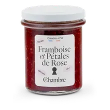 Himbeerfruchtaufstrich mit Rose Himbeerfruchtaufstrich mit Rose