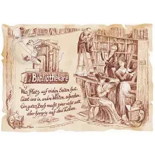 Zunftbild Bibliothekar auf Antikpapier im A4-Format Zunftbild Bibliothekar auf Antikpapier im A4-Format
