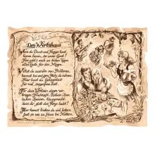 Zunftbild Wirtshaus auf Antikpapier im A4-Format Zunftbild Wirtshaus auf Antikpapier im A4-Format