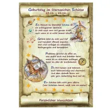Urkunde zum Geburtstag - Sternzeichen Schütze Urkunde zum Geburtstag - Sternzeichen Schütze