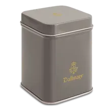Teedose leer, hellgrauDallmayr Logo, Inhalt 50g Teedose leer, hellgrauDallmayr Logo, Inhalt 50g