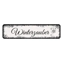 Schild Schneeflöckchen mit Wunschtext - Farbe weiß - Format 30 x 7,5 cm Schild Schneeflöckchen mit Wunschtext - Farbe weiß - Format 30 x 7,5 cm
