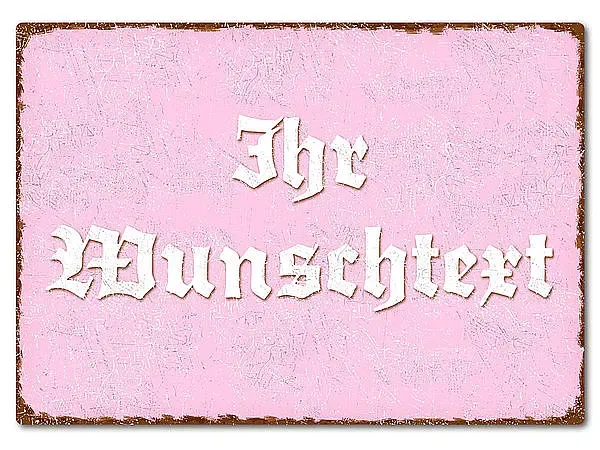 Farbiges Blechschild mit Wunschtext A4 rosa/braun Farbiges Blechschild mit Wunschtext A4 rosa/braun