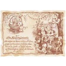 Zunftbild Kindergärtnerin auf Antikpapier im A4-Format Zunftbild Kindergärtnerin auf Antikpapier im A4-Format