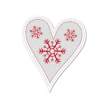 Hüttendeko-Herz mit Schneeflocken - 180 mm Hüttendeko-Herz mit Schneeflocken - 180 mm