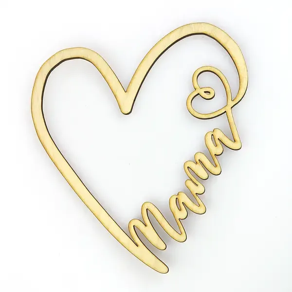 Muttertagsgeschenk - Holzherz mit Schriftzug Mama 16 cm Muttertagsgeschenk - Holzherz mit Schriftzug Mama 16 cm