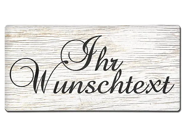 Vintage Stil - Blechschild mit individueller Beschriftung 300 x 150 mm Holz weiß Vintage Stil - Blechschild mit individueller Beschriftung 300 x 150 mm Holz weiß