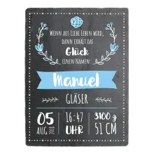 Geschenk zur Geburt eines Jungen Schieferschild mit Aufdruck - 150 x 200 mm - Design Junge Geschenk zur Geburt eines Jungen Schieferschild mit Aufdruck - 150 x 200 mm - Design Junge