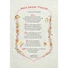 Urkunde für den besten Freund mit persönlichem Text - modern Urkunde für den besten Freund mit persönlichem Text - modern