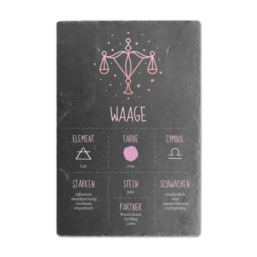 Schieferschild mit Sternzeichen - mehrere Größen Schieferschild mit Sternzeichen - mehrere Größen