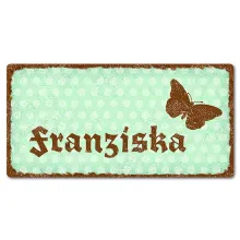 Dekoschild im Retro Look mit Polka Dots 200 x 100mm Polka Dots pastellmint Dekoschild im Retro Look mit Polka Dots 200 x 100mm Polka Dots pastellmint