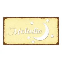 Dekoschild im Vintage Look mit Wunschtext 200 x 100mm pastellgelb/braun Dekoschild im Vintage Look mit Wunschtext 200 x 100mm pastellgelb/braun