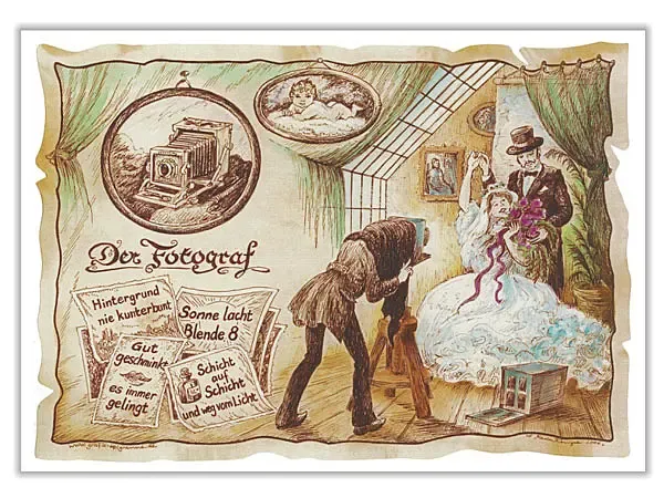 Zunftbild Fotograf auf Antikpapier im A4-Format Zunftbild Fotograf auf Antikpapier im A4-Format