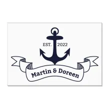 Maritime Acrylplatte zur Hochzeit mit Anker, Namen und Datum Variante 2 - Querformat Maritime Acrylplatte zur Hochzeit mit Anker, Namen und Datum Variante 2 - Querformat