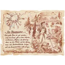 Zunftbild Hausmeister auf Antikpapier im A4-Format Zunftbild Hausmeister auf Antikpapier im A4-Format