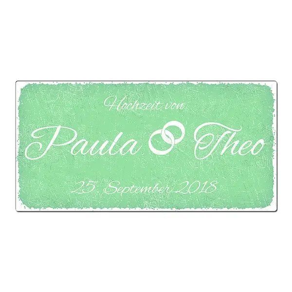 Vintageschild mit Wunschtext 200 x 100mm pastellmint Vintageschild mit Wunschtext 200 x 100mm pastellmint