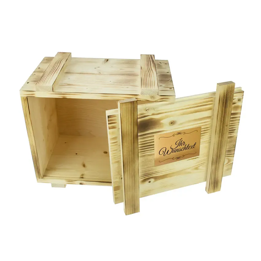 Holzkiste mit Widmung  Holzkiste mit Widmung
