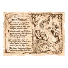 Zunftbild Wirtshaus auf Antikpapier im A4-Format Zunftbild Wirtshaus auf Antikpapier im A4-Format