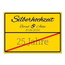 Geschenk zur Silberhochzeit - Schild A3  Geschenk zur Silberhochzeit - Schild A3