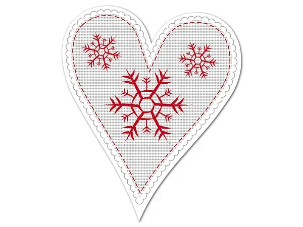 Hüttendeko-Herz mit Schneeflocken - 180 mm Hüttendeko-Herz mit Schneeflocken - 180 mm