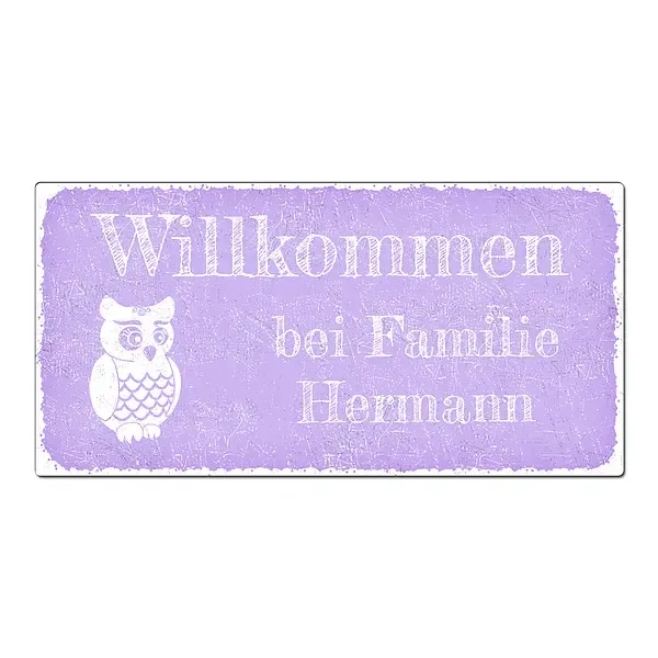 Vintageschild mit Wunschtext 200 x 100mm pastell violett Vintageschild mit Wunschtext 200 x 100mm pastell violett