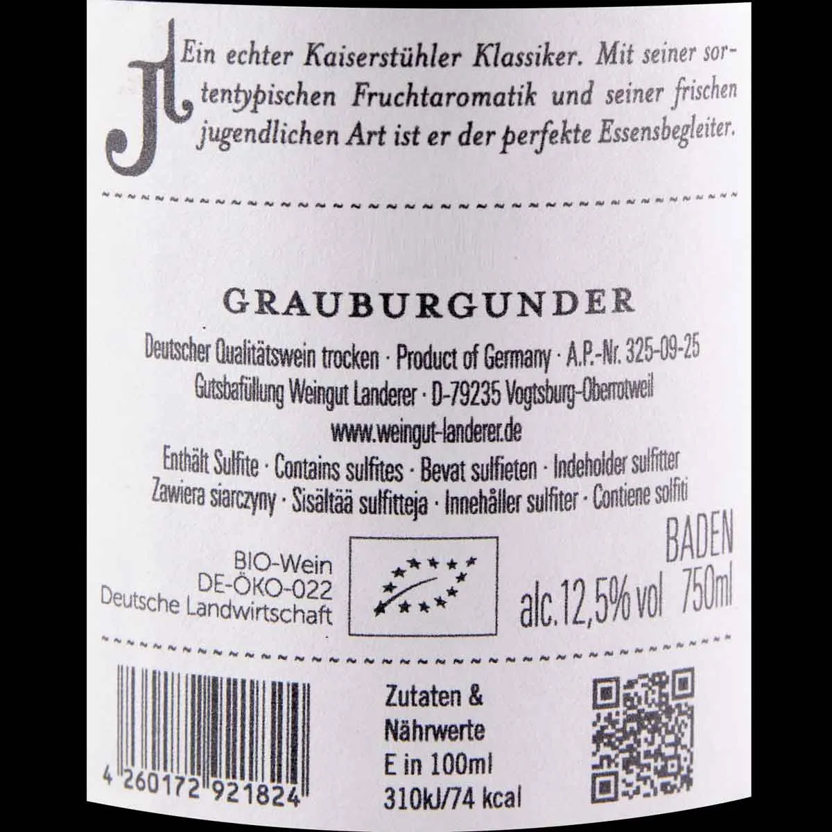 Landerer Grauburgunder vom Löss trocken – Bild 2