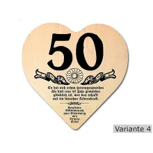 Herz Holzschild mit Wunschtext Geschenk zum 50. Geburtstag Herz Holzschild mit Wunschtext Geschenk zum 50. Geburtstag