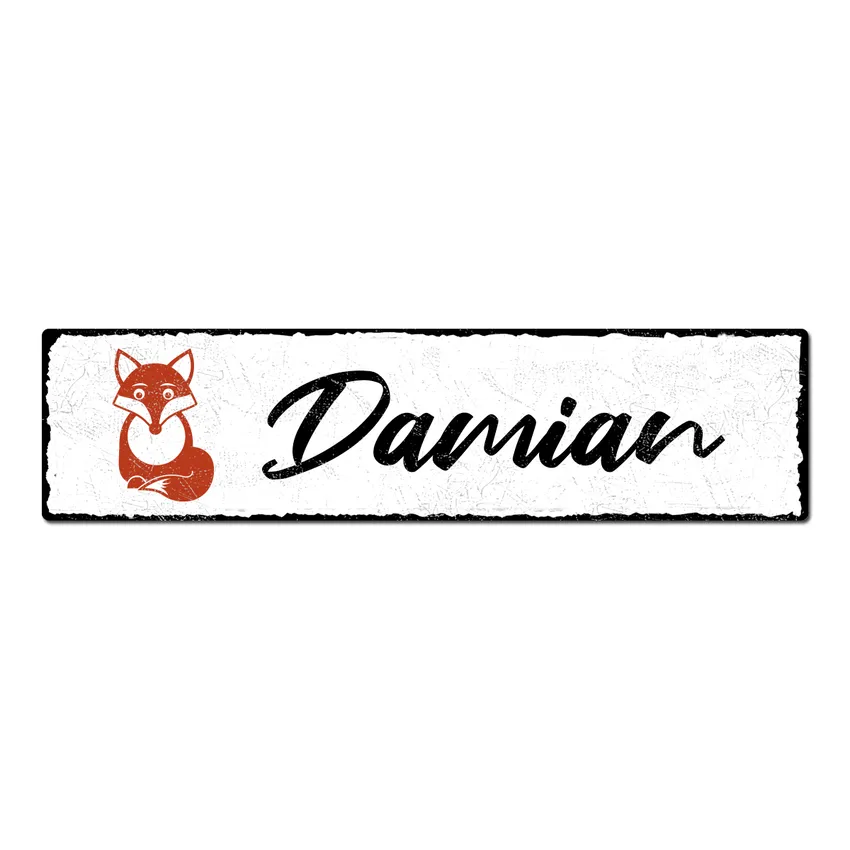 Namensschild mit individuellem Wunschtext im Vintage Stil Namensschild mit individuellem Wunschtext im Vintage Stil