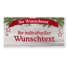 Hüttendeko-Schild mit Wunschtext und Banderole - 200 x 100mm Hüttendeko-Schild mit Wunschtext und Banderole - 200 x 100mm