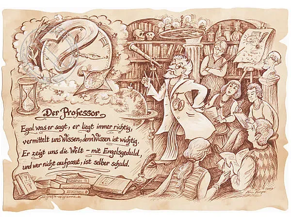 Zunftbild Professor auf Antikpapier im A4-Format Zunftbild Professor auf Antikpapier im A4-Format