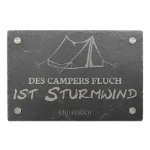 Dekoschild aus Schiefer 30 x 20 cm - Motiv Zelt Dekoschild aus Schiefer 30 x 20 cm - Motiv Zelt