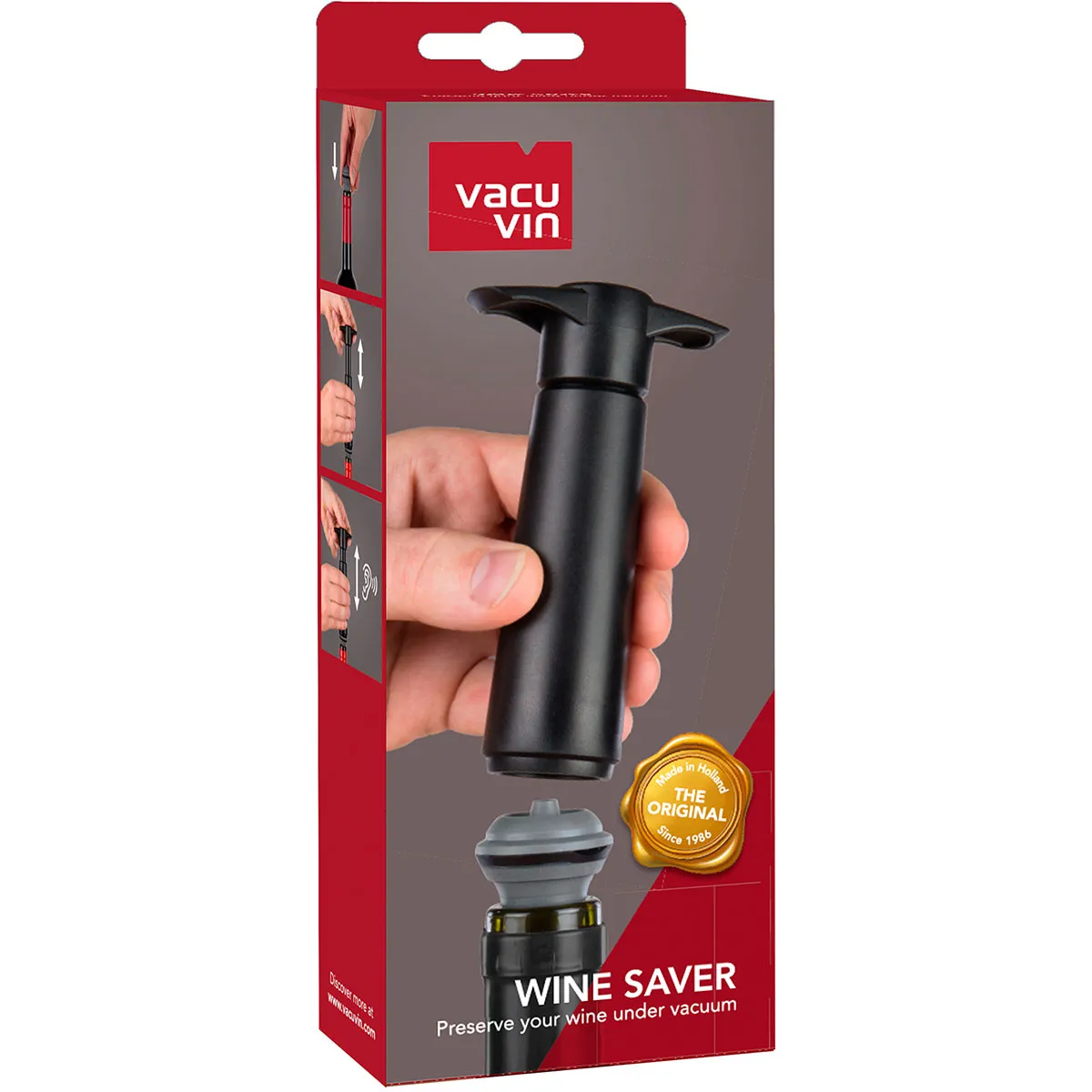 Vacu Vin Vacuum Wine Saver Wein Pumpe Verschluss - Schwarz Vacu Vin Vacuum Wine Saver Wein Pumpe Verschluss - Schwarz