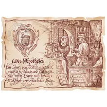 Zunftbild Apotheker auf Antikpapier im A4-Format Zunftbild Apotheker auf Antikpapier im A4-Format