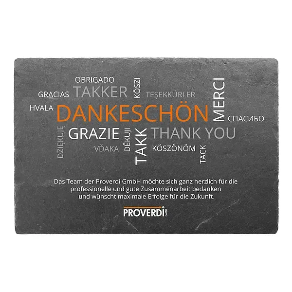 Abschiedsgeschenk Schieferschild mit Logo 30 x 20 cm Abschiedsgeschenk Schieferschild mit Logo 30 x 20 cm