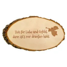 Weihnachtsdeko Baumscheibe mit graviertem Wunschtext Weihnachtsdeko Baumscheibe mit graviertem Wunschtext