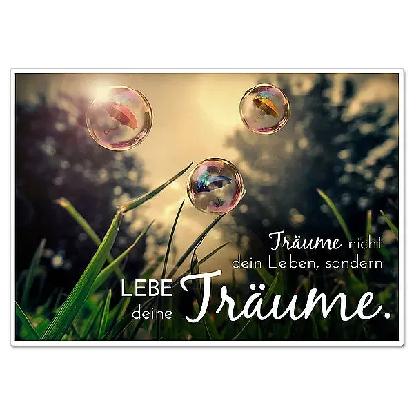 Schild mit Spruch "Lebe deine Träume" - A4 Schild mit Spruch "Lebe deine Träume" - A4