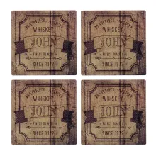 4er Set Untersetzer für Whiskygenießer mit Wunschnamen Design 2 4er Set Untersetzer für Whiskygenießer mit Wunschnamen Design 2