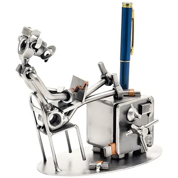 Schraubenmännchen Banker mit Stiftehalter Schraubenmännchen Banker mit Stiftehalter