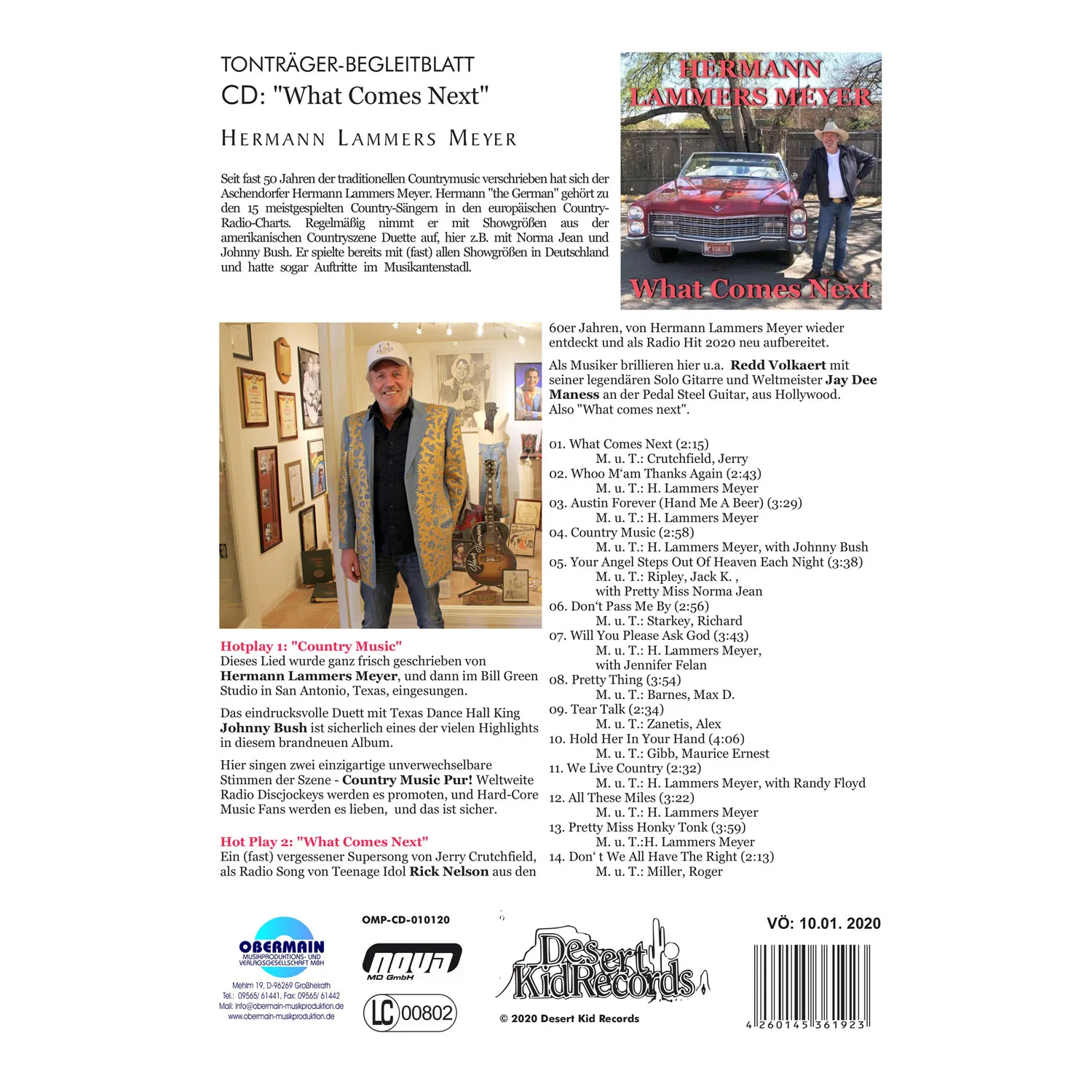 Audio-CD Hermann Lammers Meyer - What Comes Next – Bild 2