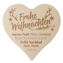 Geschenk zu Weihnachten Holzherz mit Gravur Größe: 24 cm Geschenk zu Weihnachten Holzherz mit Gravur Größe: 24 cm