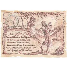 Sportbild Golfer auf Antikpapier im A4-Format Sportbild Golfer auf Antikpapier im A4-Format