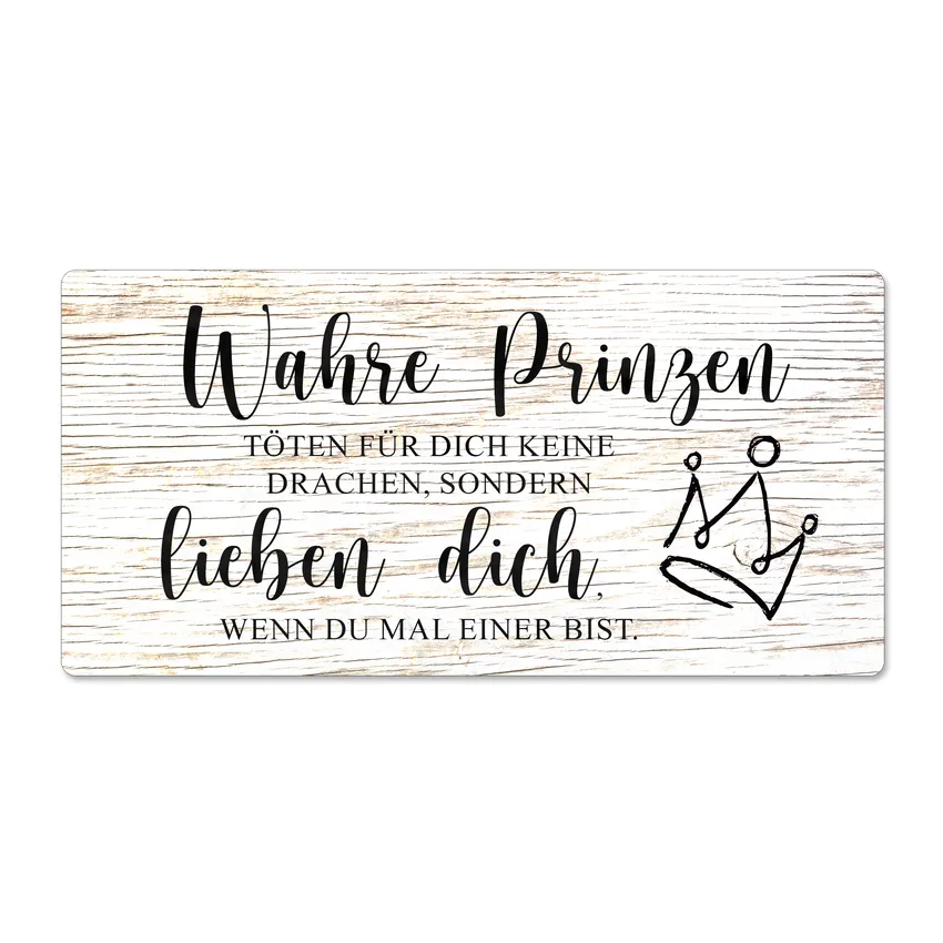 Vintage Stil - Blechschild mit individueller Beschriftung 300 x 150 mm Holz weiß Vintage Stil - Blechschild mit individueller Beschriftung 300 x 150 mm Holz weiß