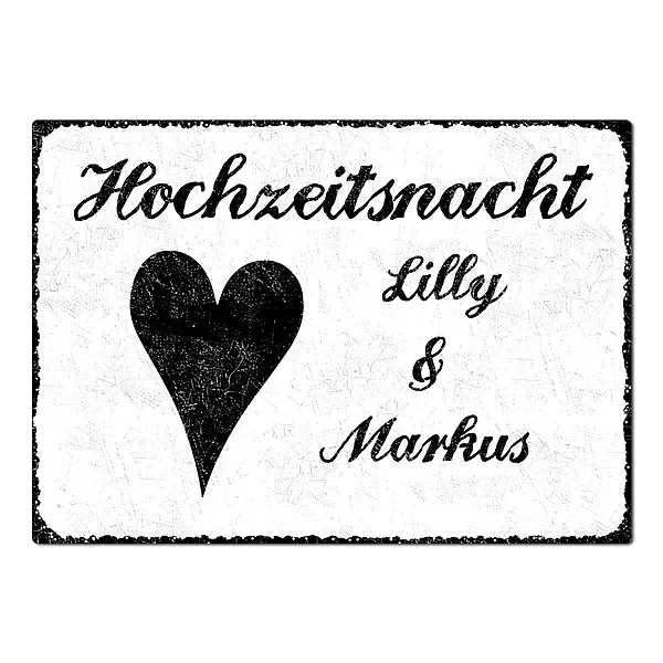 Dekoschild Hochzeitsnacht im Vintage Stil -Format A4 Dekoschild Hochzeitsnacht im Vintage Stil -Format A4