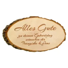 Holzschild zum Geburtstag mit Wunschtext Holzschild zum Geburtstag mit Wunschtext